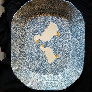Charming kitchen platter with ducks